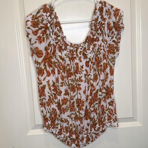 Free People Suki Floral Off Shoulder Top Size XL - Picture 6 of 12
